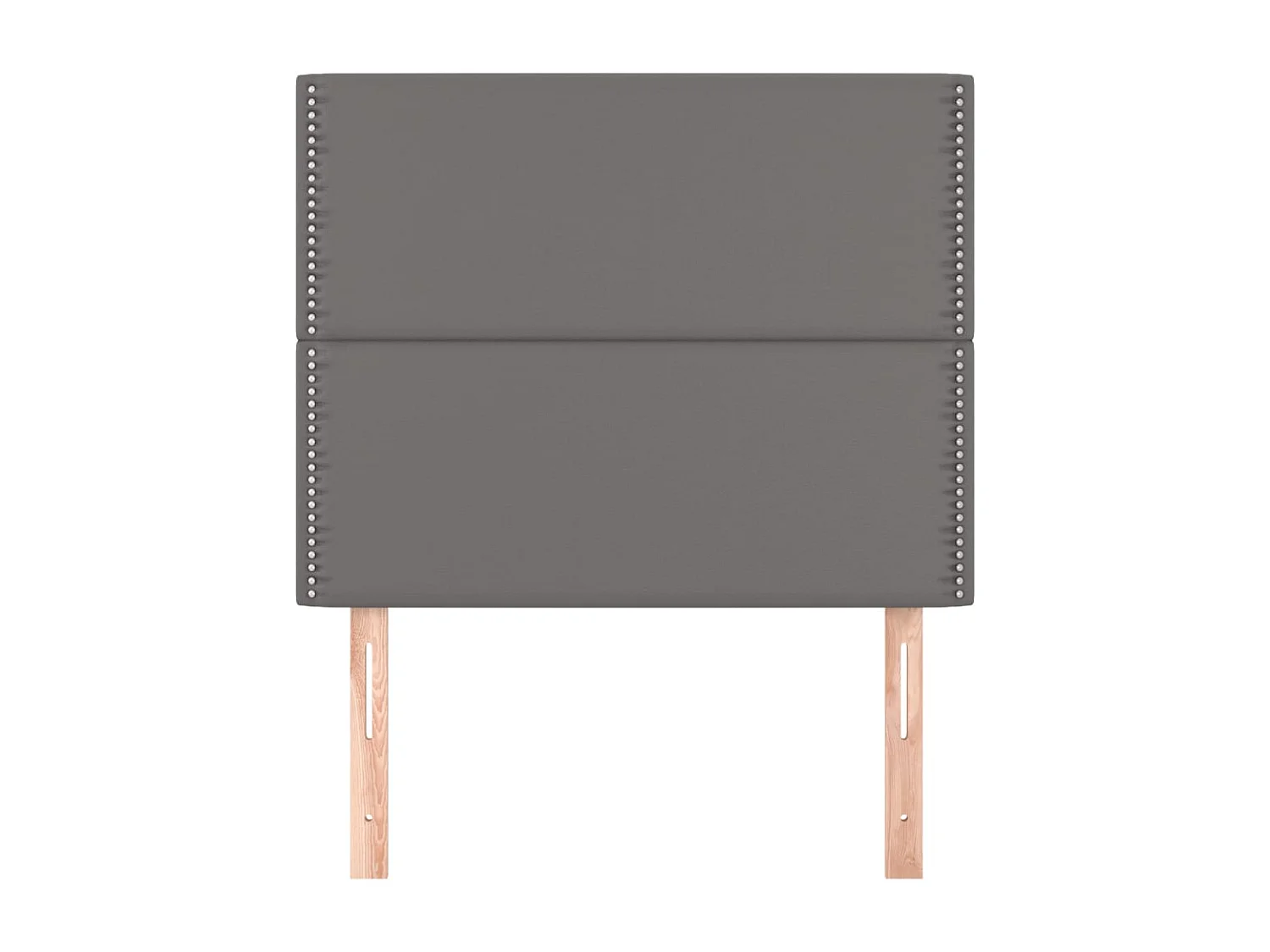 Cabeceros | Cabezal de cama | Mueble de cabecero 2 unidades de cuero sintético gris 100x5x78/88 cm