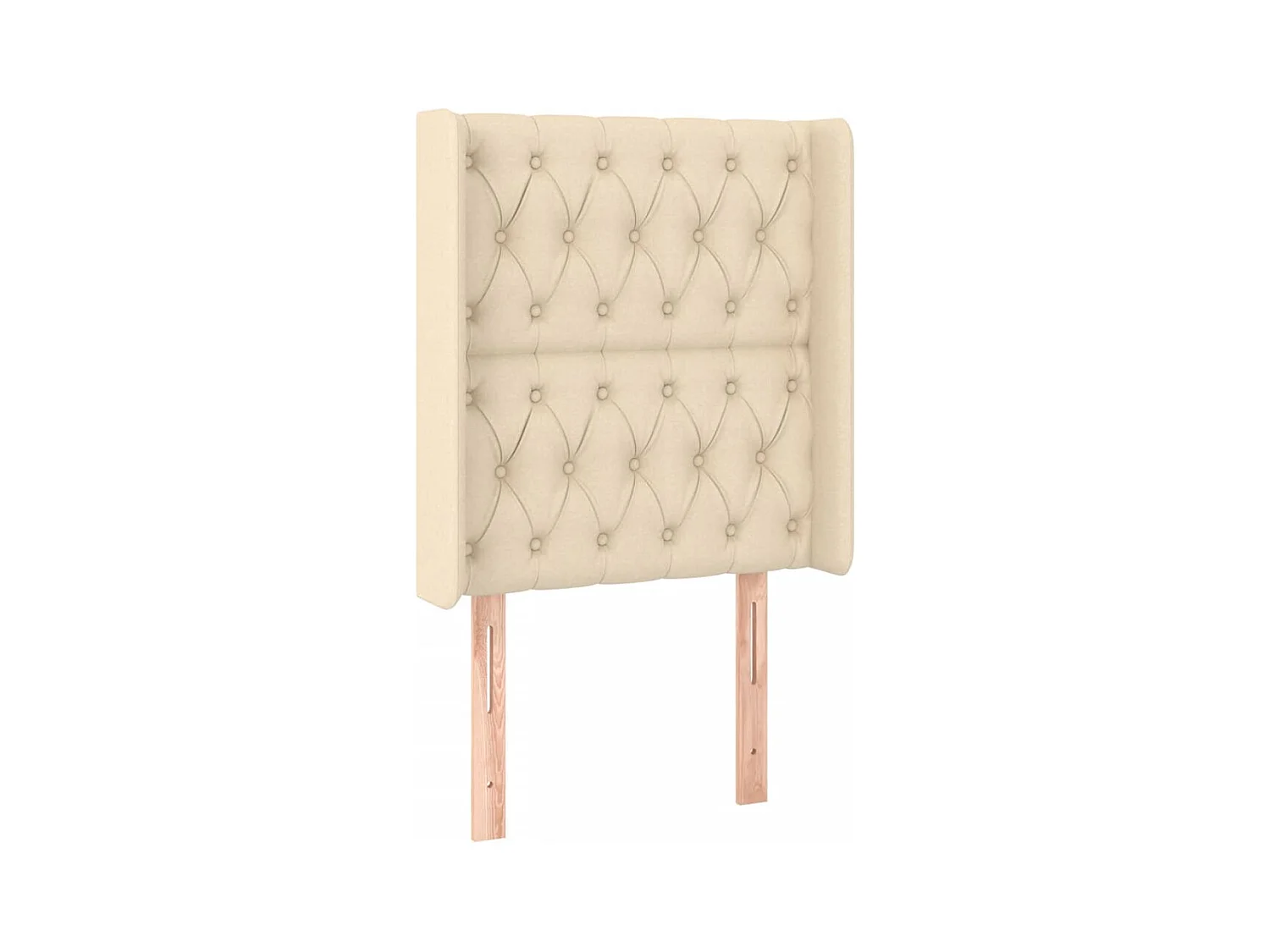 Mueble cabecero | Cabezal de cama | Cabecero con LED de tela color crema 83x16x118/128 cm