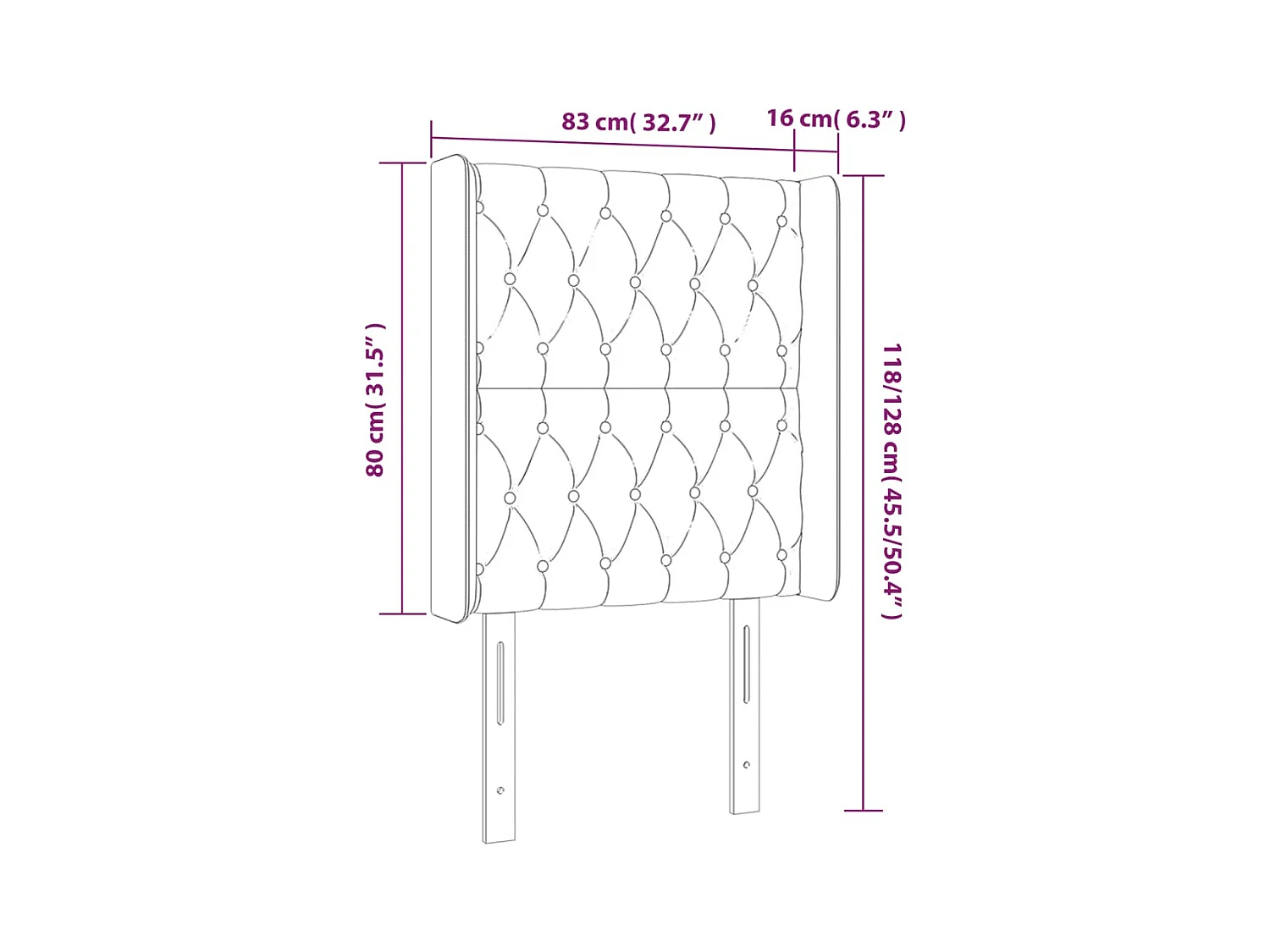 Mueble cabecero | Cabezal de cama | Cabecero con LED de tela color crema 83x16x118/128 cm