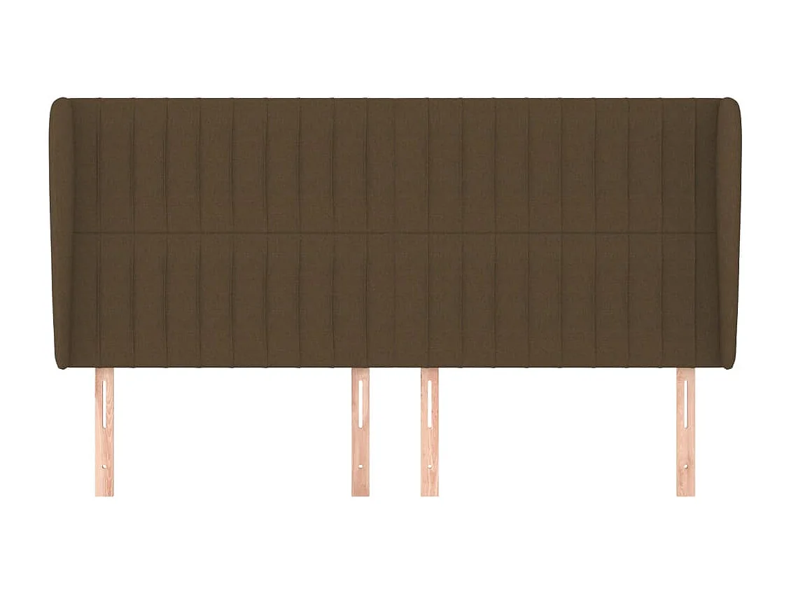 Cabecero | Cabezal de Cama | Mueble cabecero con orejas de tela marrón oscuro 163x23x118/128 cm