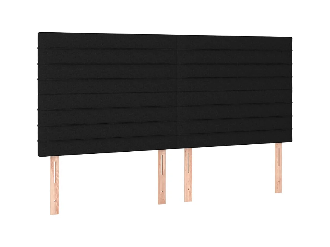 Têtes de lit | Panneaux de tête pour lit Moderne 4 pcs Noir 100x5x78/88 cm Tissu