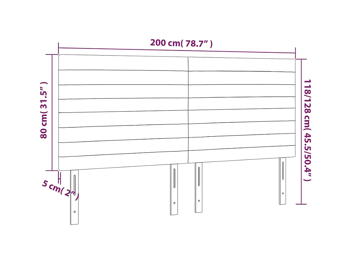 Têtes de lit | Panneaux de tête pour lit Moderne 4 pcs Noir 100x5x78/88 cm Tissu