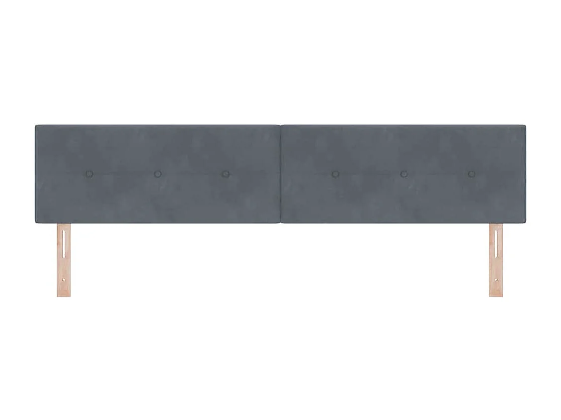 Tête de lit Montage mural | Panneau de tête pour lit Moderne  Gris foncé 200 cm Velours