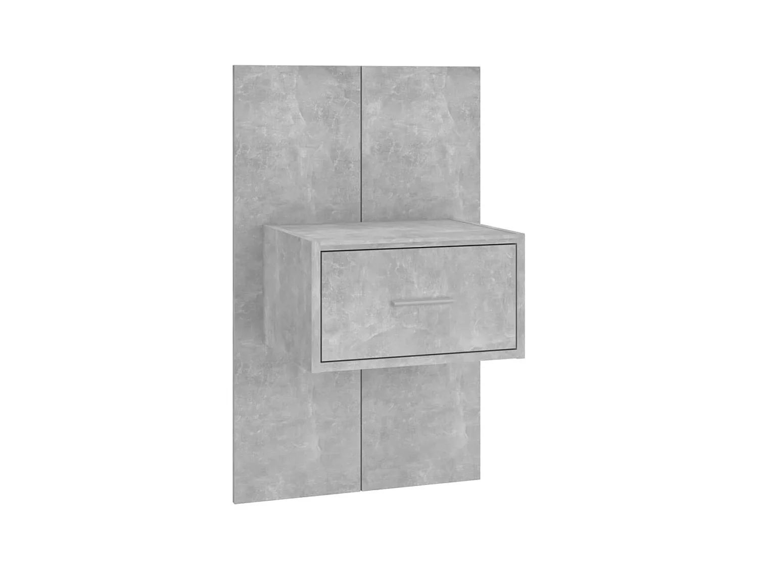 Cabecero de Cama | Cabezal de cama | Mueble de cabecero con mesitas madera contrachapada gris hormigón