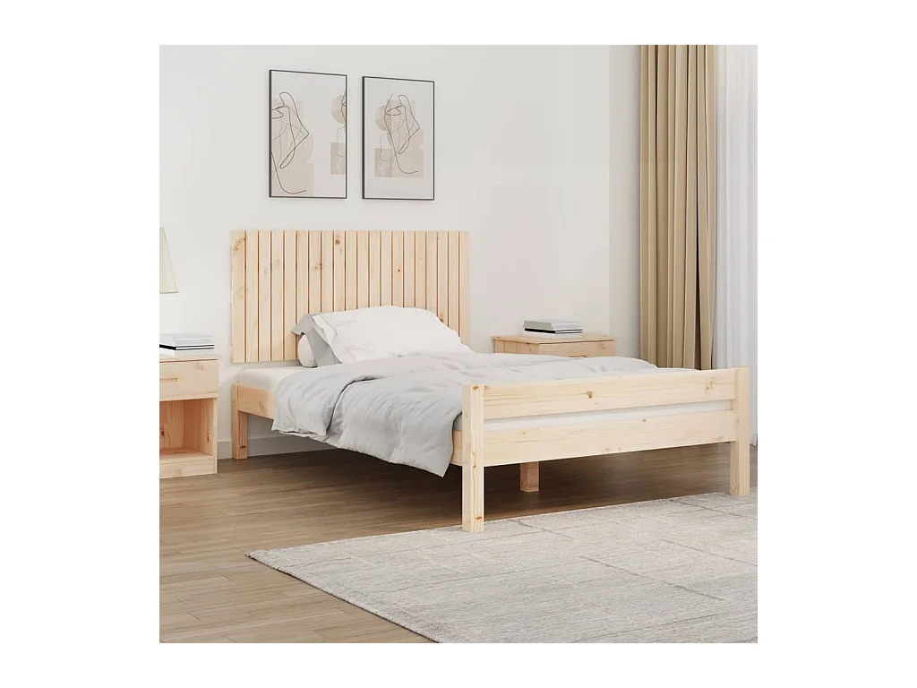 Cabecero de Cama | Cabezal de cama | Mueble de cabecero de pared madera maciza de pino 127,5x3x60 cm