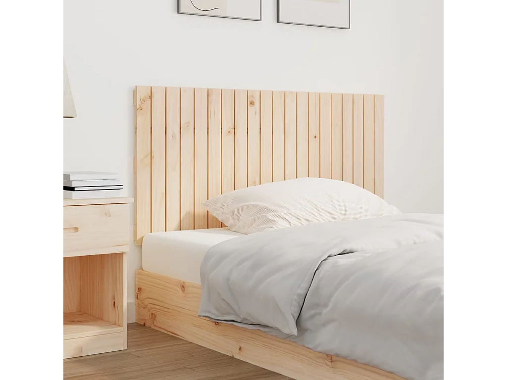 Cabecero de Cama | Cabezal de cama | Mueble de cabecero de pared madera maciza de pino 127,5x3x60 cm