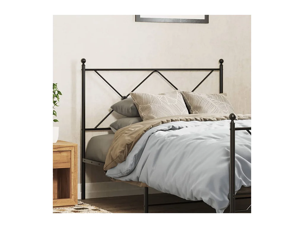 Tête de Lit | Panneau de tête pour lit Moderne métal noir 107 cm