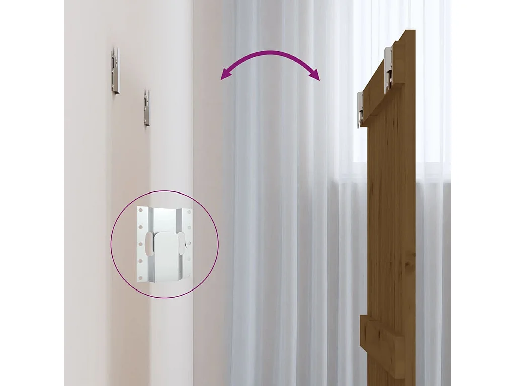 Tête de lit murale | Panneau de tête pour lit Moderne  Marron miel 82,5x3x60 cm Bois massif de pin