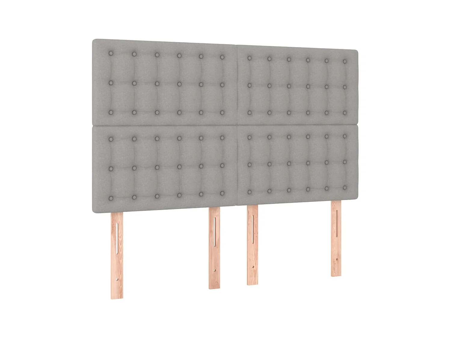 Cabecero | Cabezal de Cama | Mueble cabecero con luces LED tela gris claro 144x5x118/128 cm