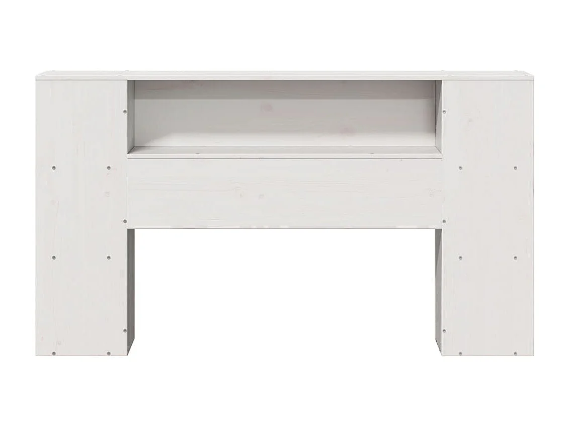 Tête de Lit | Panneau de tête pour lit Moderne avec rangement blanc 160 cm bois massif de pin