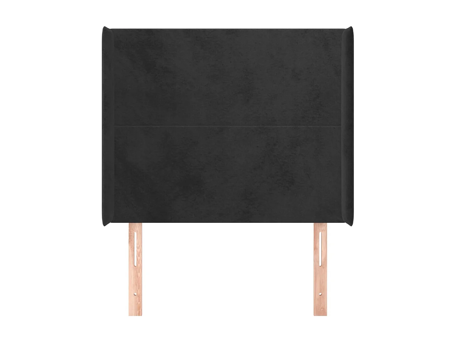 Cabecero | Cabezal de Cama | Mueble cabecero con orejas de terciopelo negro 93x16x118/128 cm