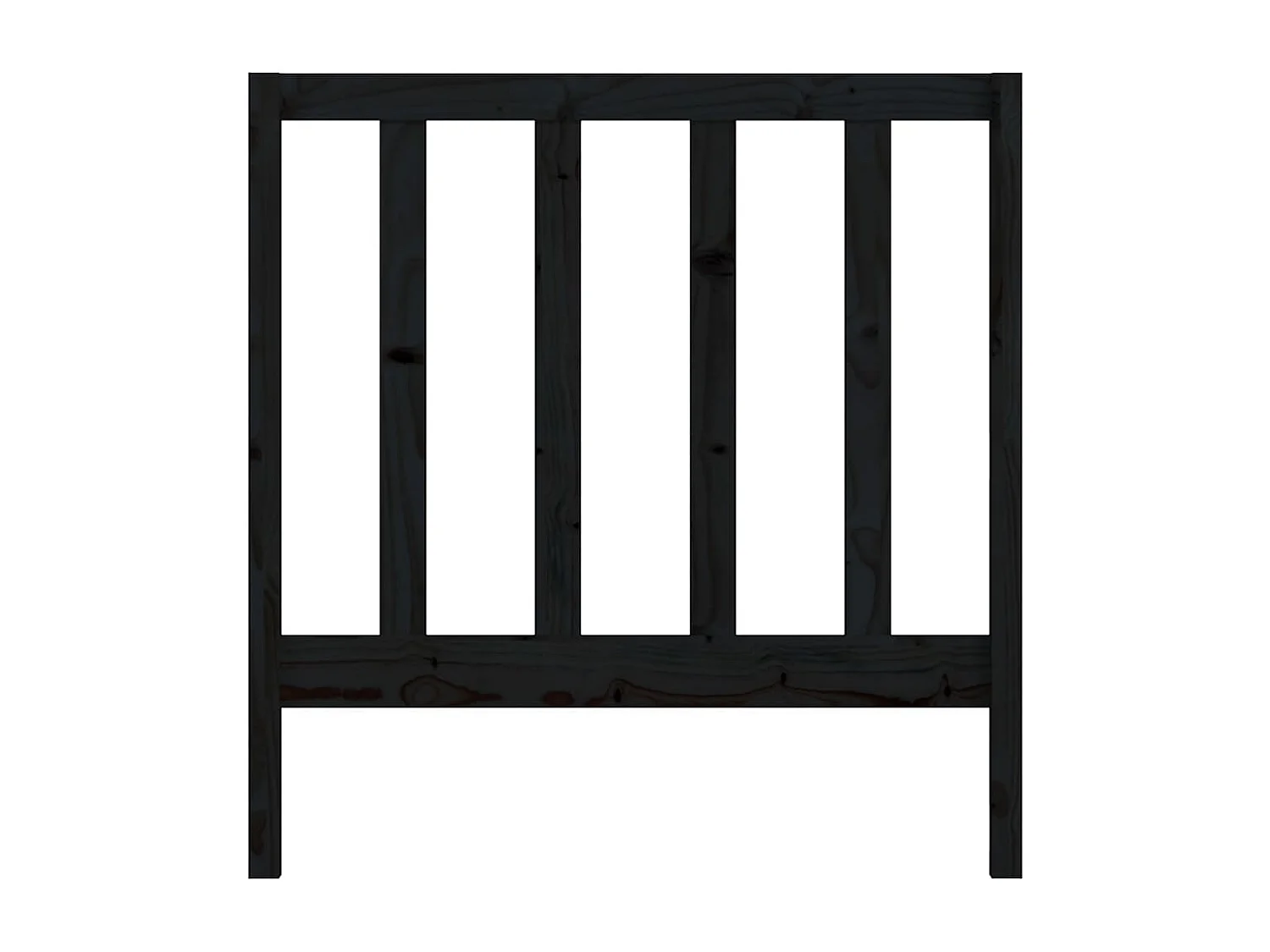 Tête de Lit | Panneau de tête pour lit Moderne Noir 96x4x100 cm Bois massif de pin