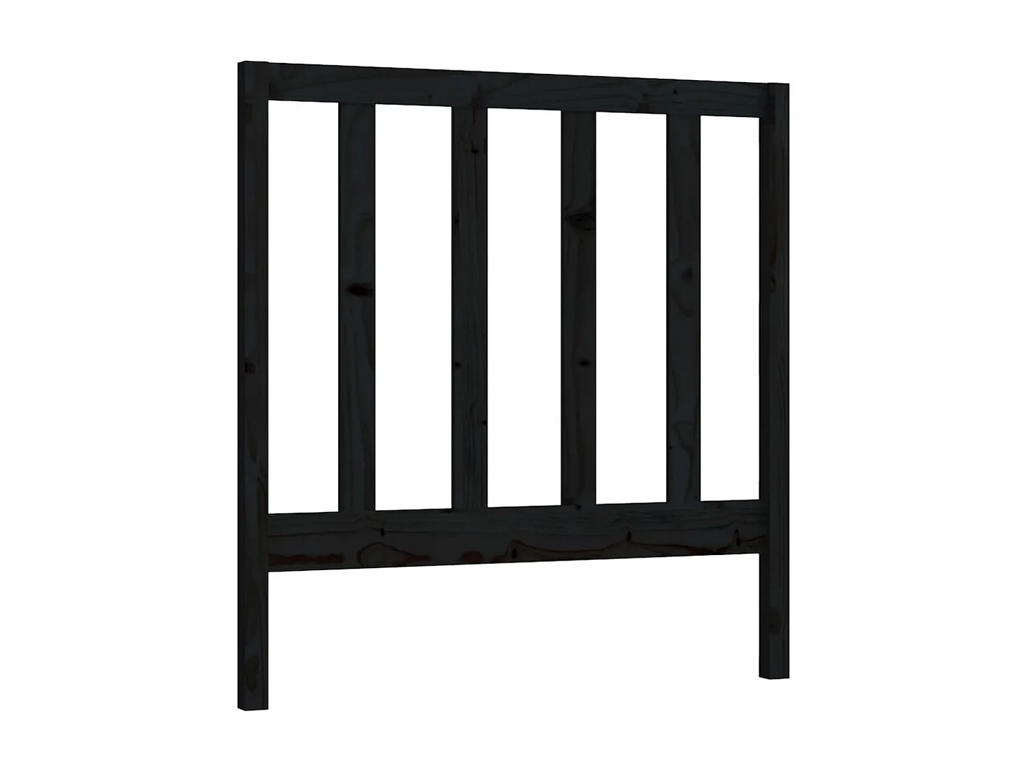 Tête de Lit | Panneau de tête pour lit Moderne Noir 96x4x100 cm Bois massif de pin