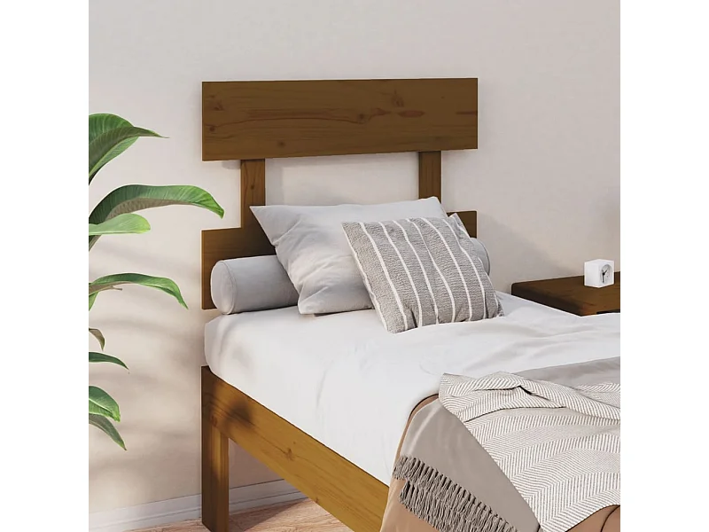 Tête de Lit | Panneau de tête pour lit Moderne Marron miel 103,5x3x81 cm Bois massif de pin