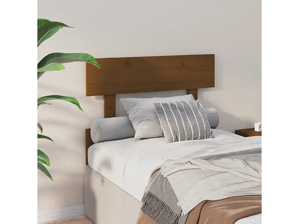 Tête de Lit | Panneau de tête pour lit Moderne Marron miel 103,5x3x81 cm Bois massif de pin