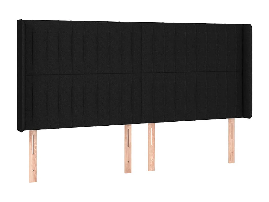 Hoofdbord | Hoofdeinde LED 203x16x118/128 cm stof zwart