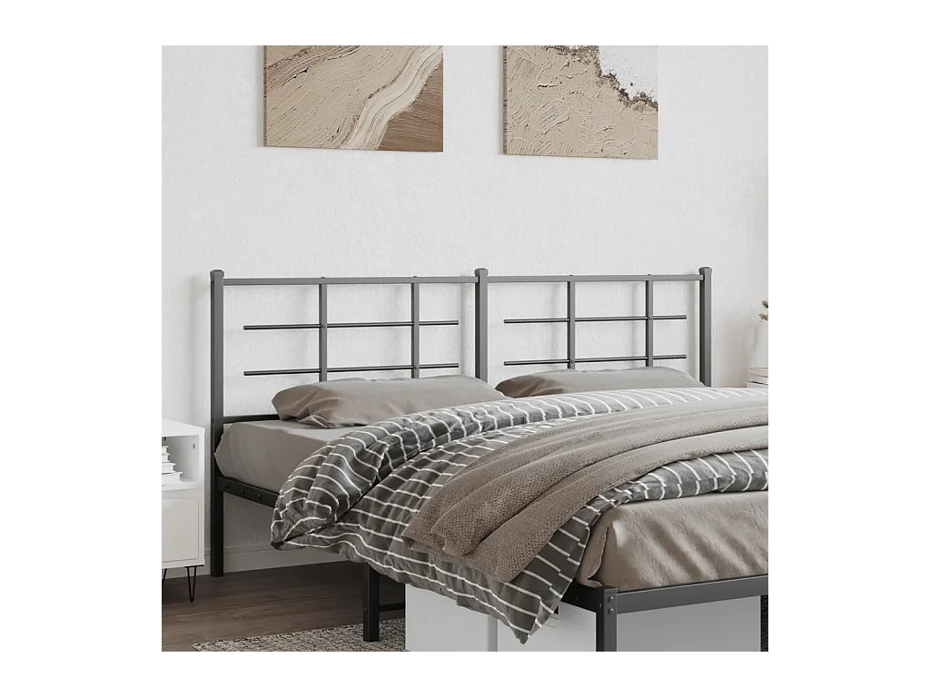 Mueble cabecero | Cabezal de cama | Cabecero de metal negro 180 cm