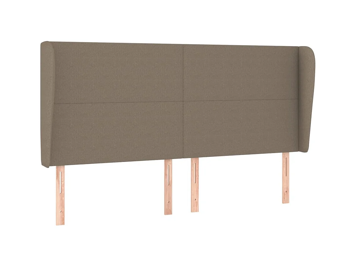 Tête de Lit | Panneau de tête pour lit Moderne avec oreilles Taupe 163x23x118/128 cm Tissu