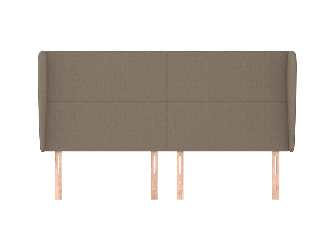 Tête de Lit | Panneau de tête pour lit Moderne avec oreilles Taupe 163x23x118/128 cm Tissu