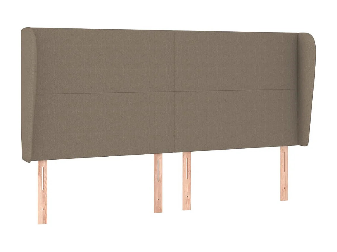 Tête de Lit | Panneau de tête pour lit Moderne avec oreilles Taupe 163x23x118/128 cm Tissu