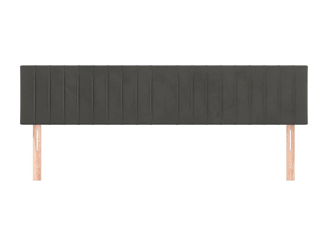 Cabeceros | Cabezal de cama | Mueble de cabecero 2 unidades de terciopelo gris oscuro 80x5x78/88 cm