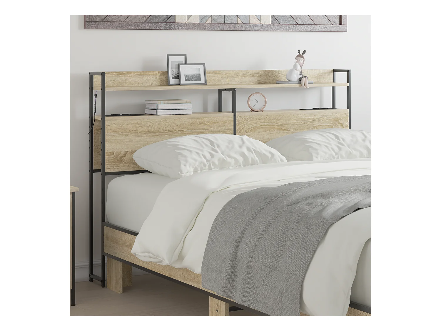 Tête de Lit de rangement | Panneau de tête pour lit Chêne sonoma 150 cm Bois d'ingénierie