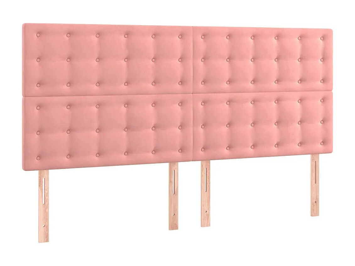 Hoofdbord | Hoofdeinde LED 180x5x118/128 cm fluweel roze