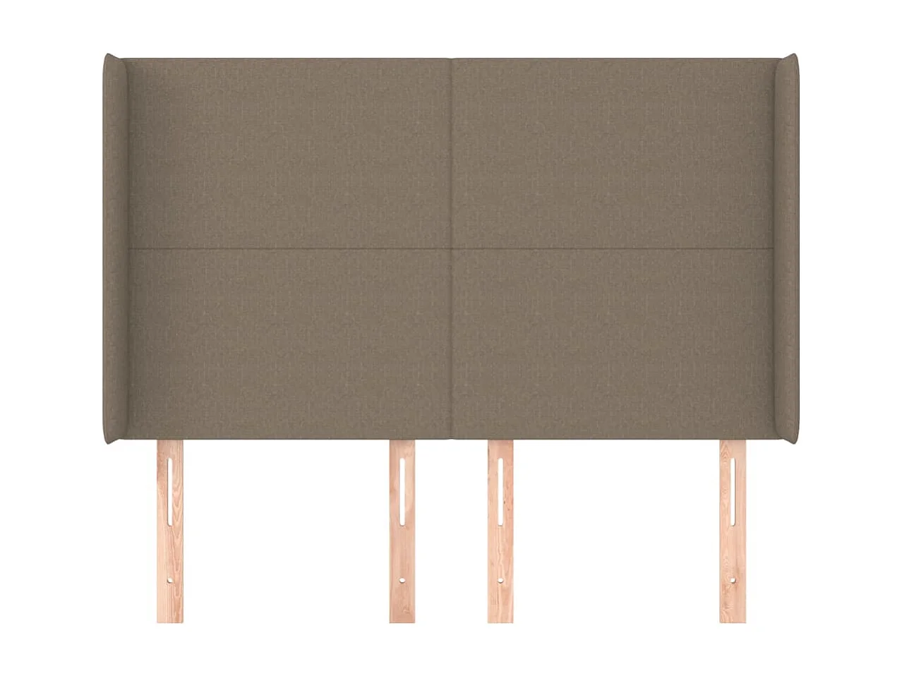 Cabecero | Cabezal de Cama | Mueble cabecero con orejas de tela gris taupe 147x16x118/128 cm