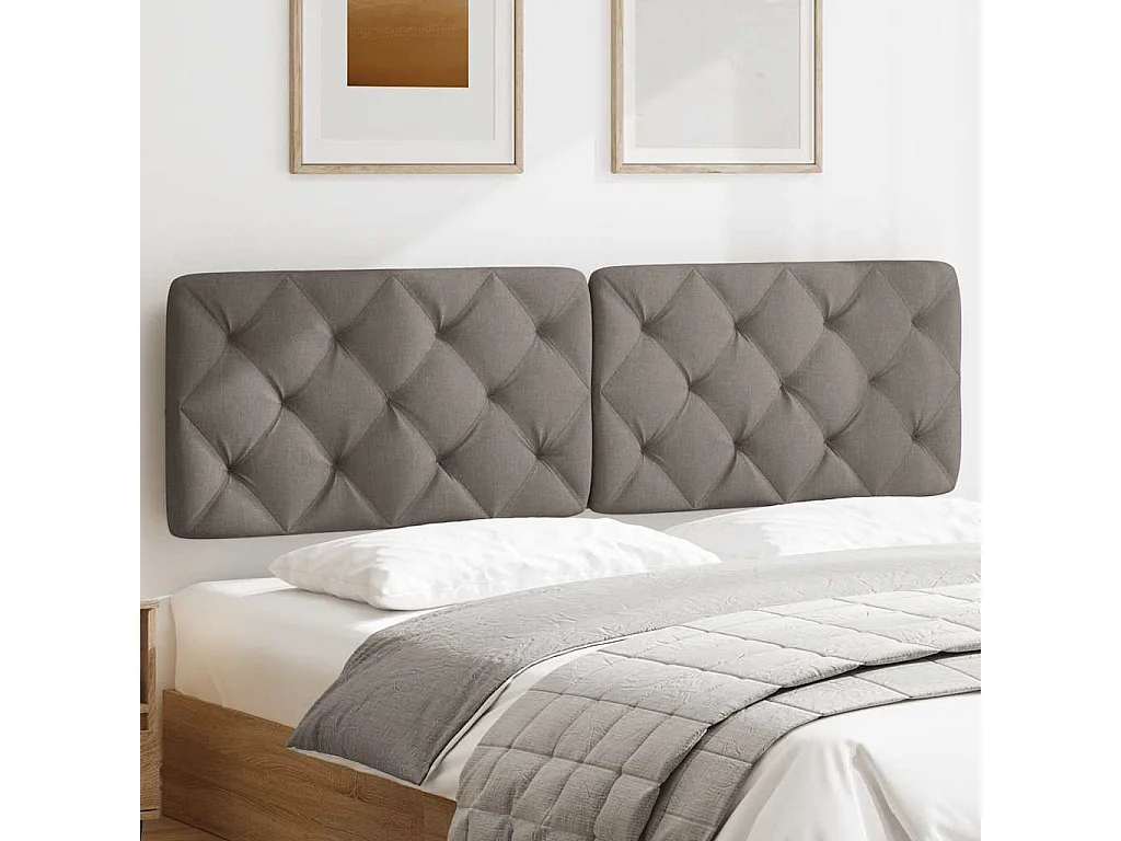 Cabecero de Cama | Cabezal de cama | Mueble de cabecero acolchado tela gris taupé 180 cm