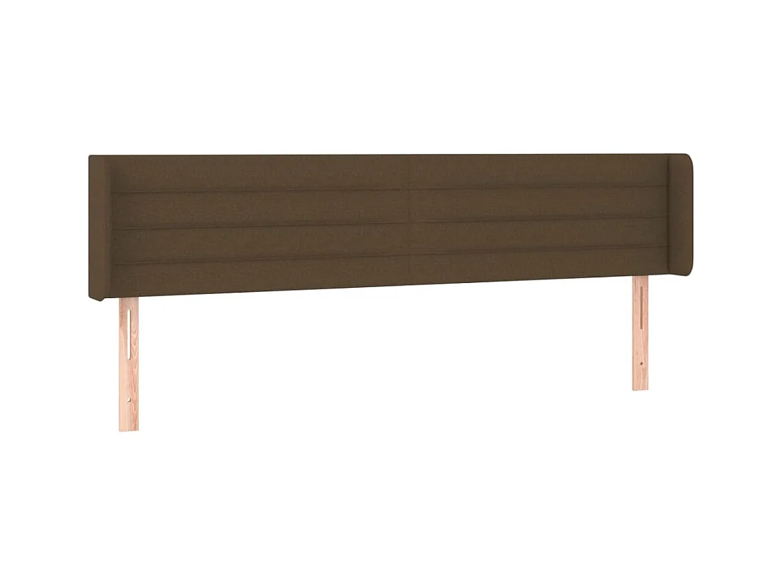 Tête de Lit | Panneau de tête pour lit Moderne à LED Marron foncé 203x16x78/88 cm Tissu