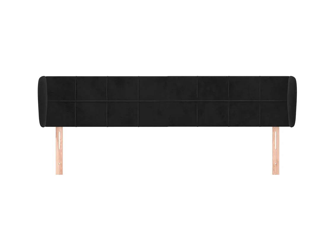 Mueble cabecero | Cabezal de cama | Cabecero de terciopelo negro 163x23x78/88 cm