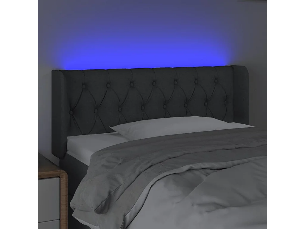 Hoofdbord | Hoofdeinde LED 93x16x78/88 cm stof donkergrijs