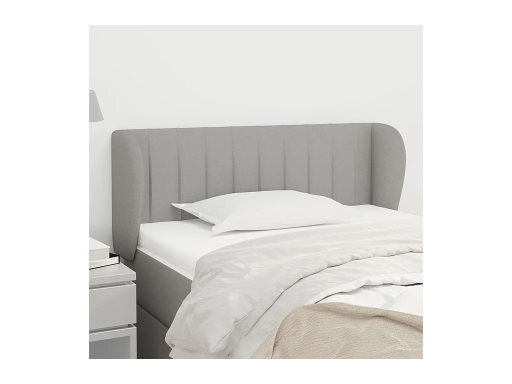 Mueble cabecero | Cabezal de cama | Cabecero de tela gris claro 93x23x78/88 cm
