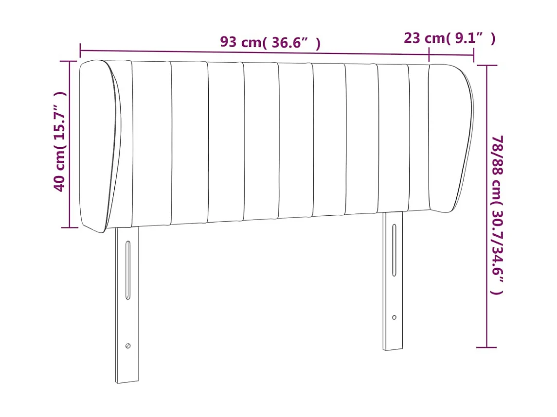 Mueble cabecero | Cabezal de cama | Cabecero de tela gris claro 93x23x78/88 cm