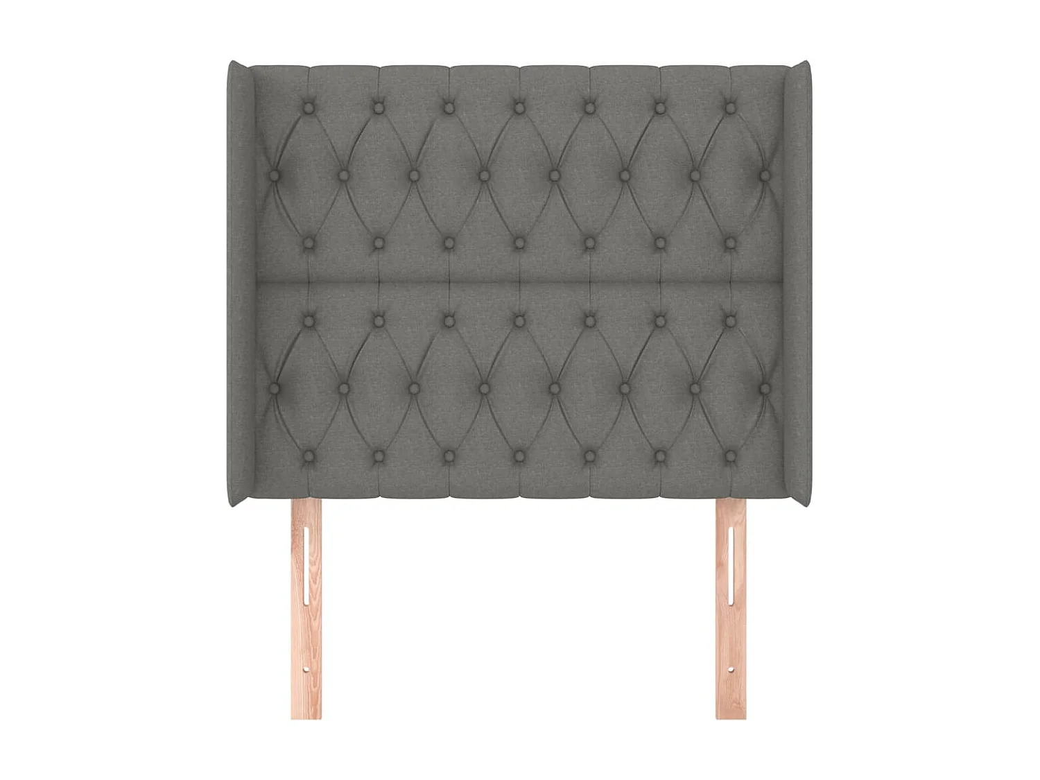 Tête de Lit | Panneau de tête pour lit Moderne avec oreilles Gris foncé 93x16x118/128 cm Tissu