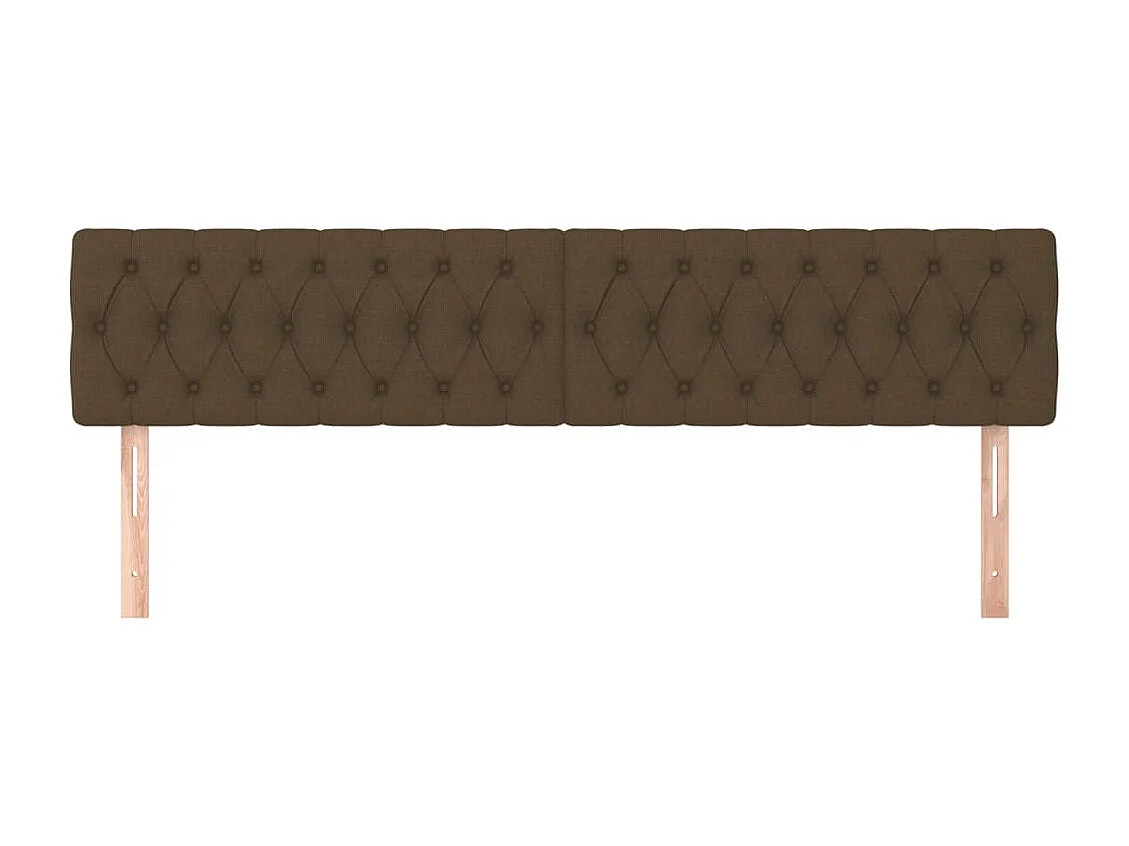 Têtes de lit | Panneaux de tête pour lit Moderne 2 pcs Marron Foncé 90x7x78/88 cm Tissu