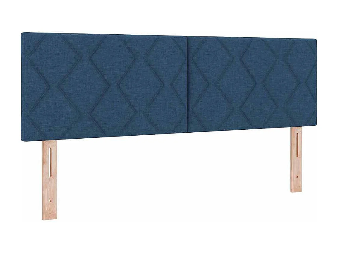 Tête de Lit | Panneau de tête pour lit Moderne avec des lumières à LED Réglable Bleu 160 cm tissu