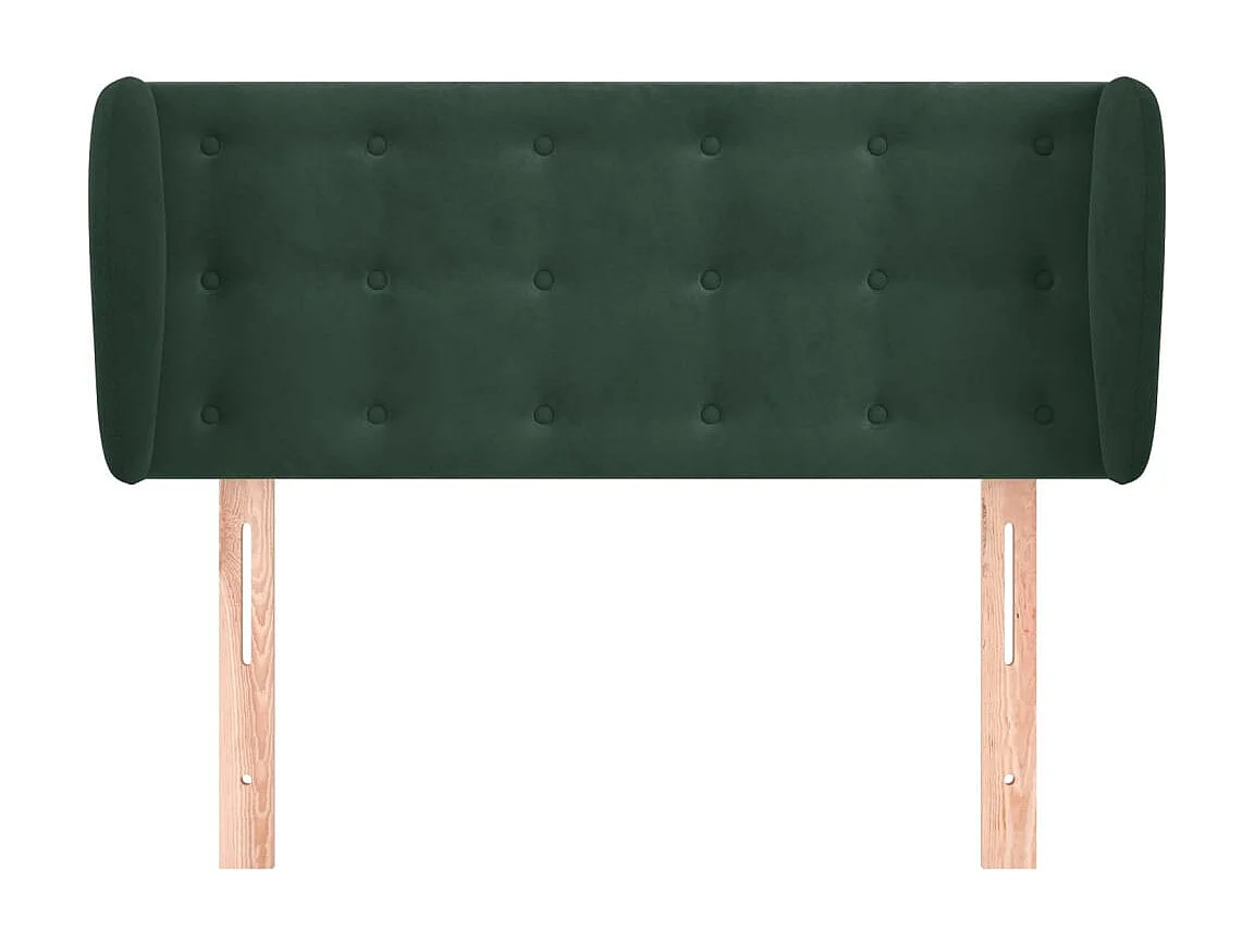 Mueble cabecero | Cabezal de cama | Cabecero de terciopelo verde oscuro 103x23x78/88 cm
