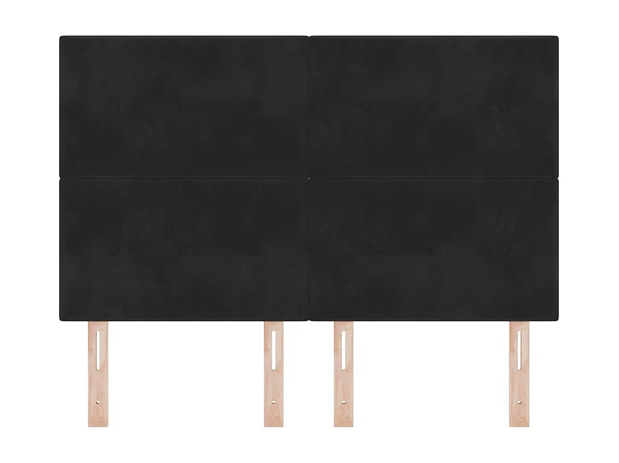 Tête de Lit | Panneau de tête pour lit Moderne avec des lumières à LED Réglable Noir 72 cm Velours