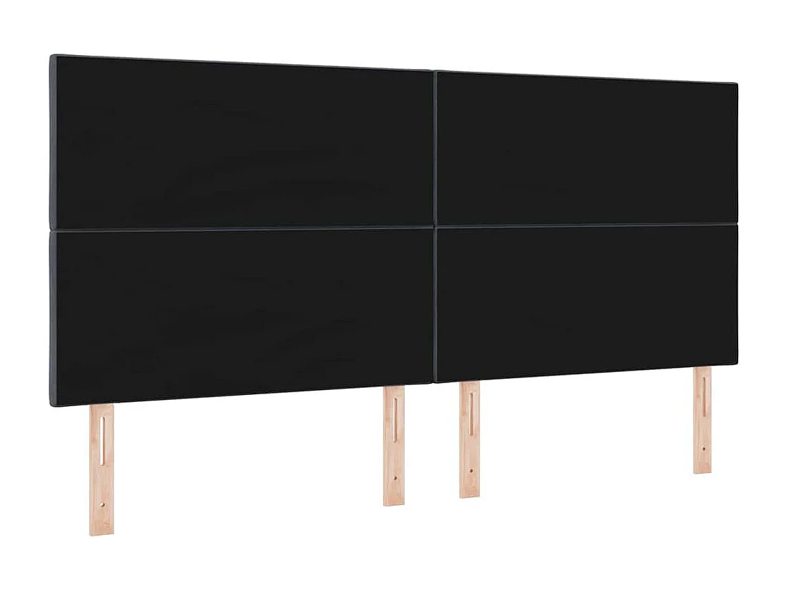 Tête de Lit | Panneau de tête pour lit Moderne LED Geometric Manuel Gris foncé 200 cm Velours