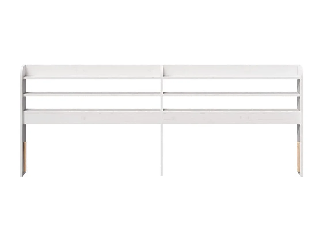 Tête de Lit | Panneau de tête pour lit Moderne avec étagères blanc 200 cm bois massif de pin
