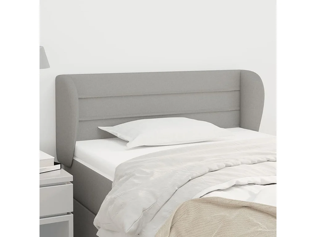Mueble cabecero | Cabezal de cama | Cabecero de tela gris claro 83x23x78/88 cm