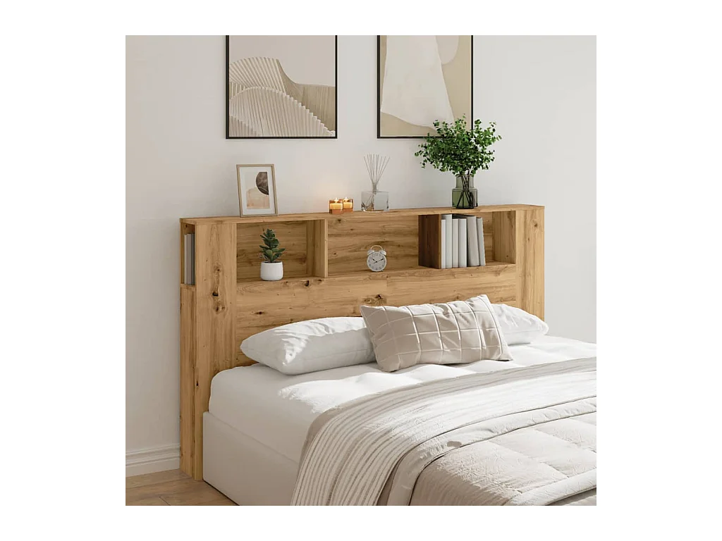 Mueble cabecero | Cabecero | Cabezal de cama armario madera roble artisian 180x18,5x102,5 cm