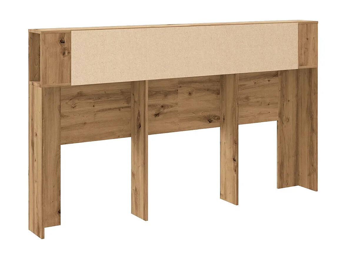 Tête de Lit avec rangement | Armoire de tête de lit chêne artisanal 180x18,5x102,5 cm