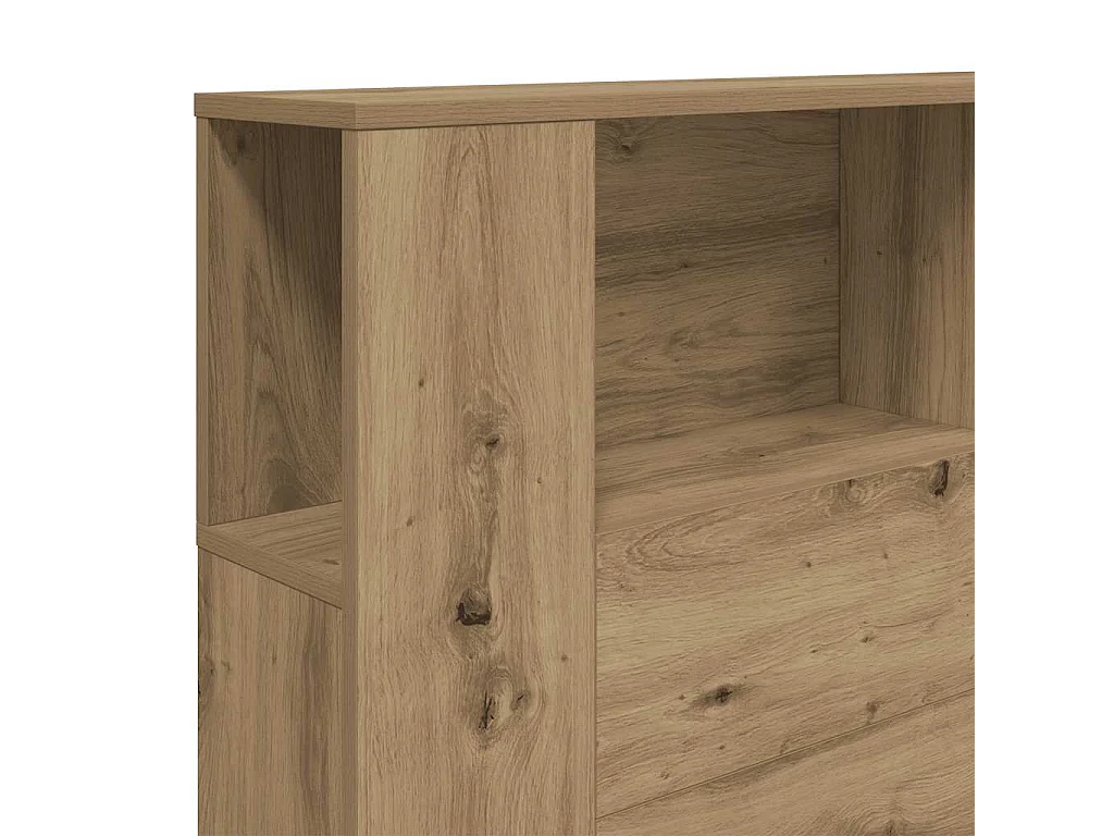 Tête de Lit avec rangement | Armoire de tête de lit chêne artisanal 180x18,5x102,5 cm