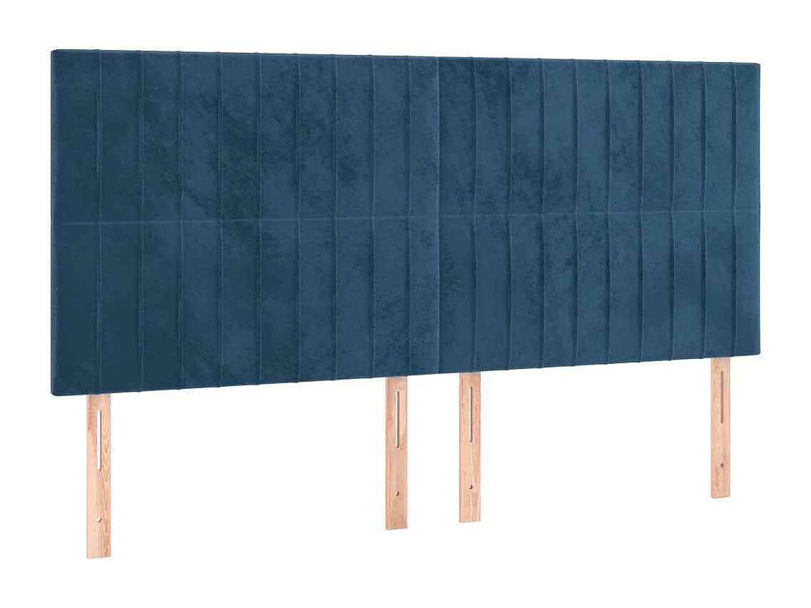 Hoofdbord | Hoofdeinde LED 160x5x118/128 cm fluweel donkerblauw