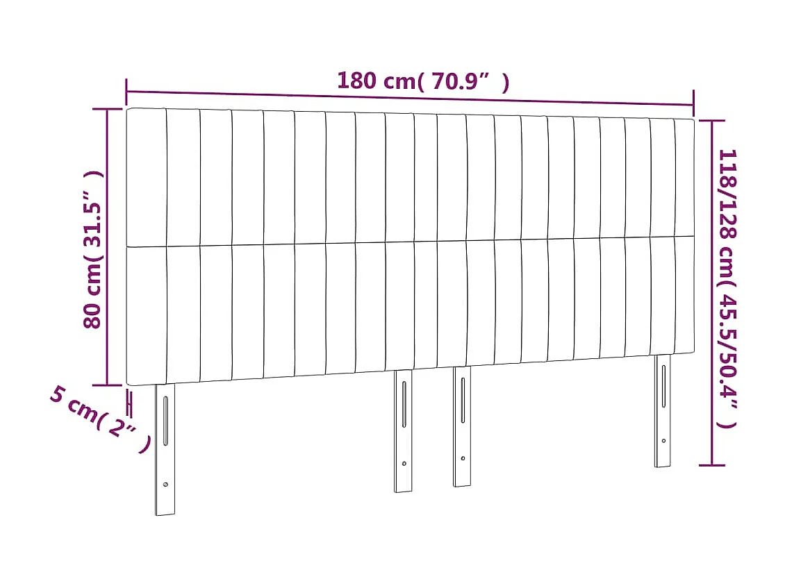 Cabeceros | Cabezal de cama | Mueble de cabecero 4 unidades de tela azul 90x5x78/88 cm