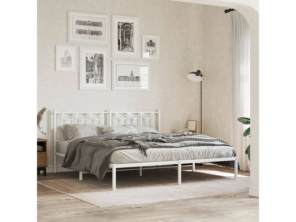 Tête de Lit | Panneau de tête pour lit Moderne métal blanc 180 cm