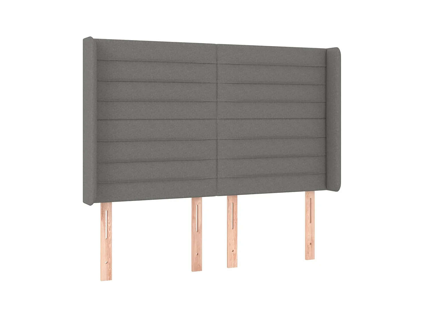 Tête de Lit | Panneau de tête pour lit Moderne à LED Gris foncé 147x16x118/128 cm Tissu