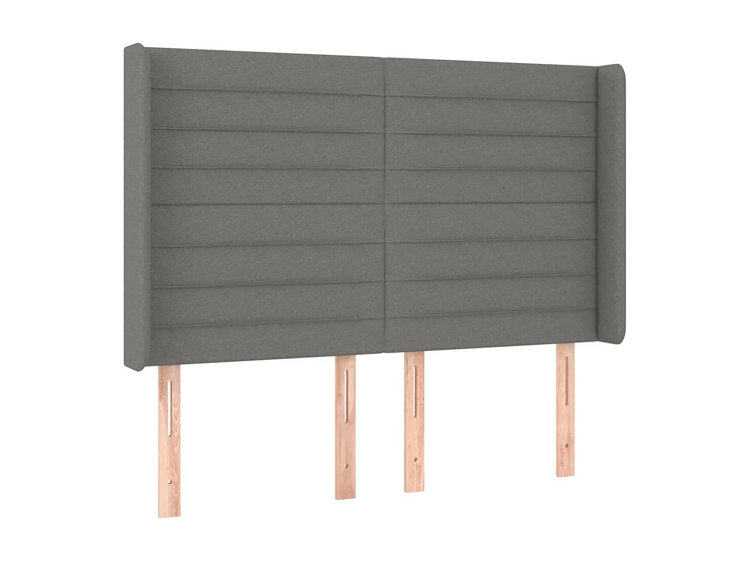 Hoofdbord | Hoofdeinde LED 147x16x118/128 cm stof donkergrijs